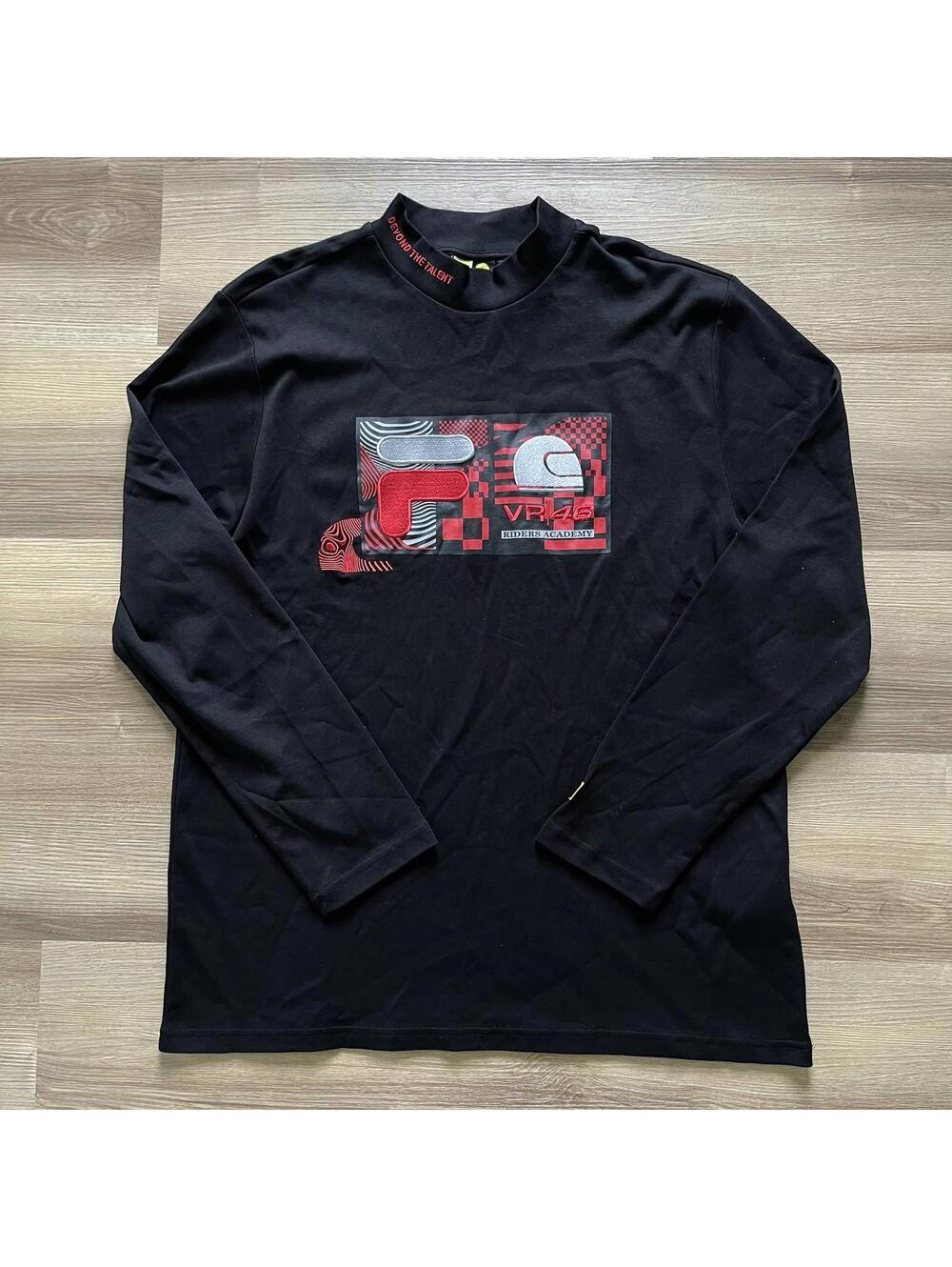 Fila VR46 Riders Academy Long Sleeve Mock Neck Graphic 100% Cotton NWT Size XL